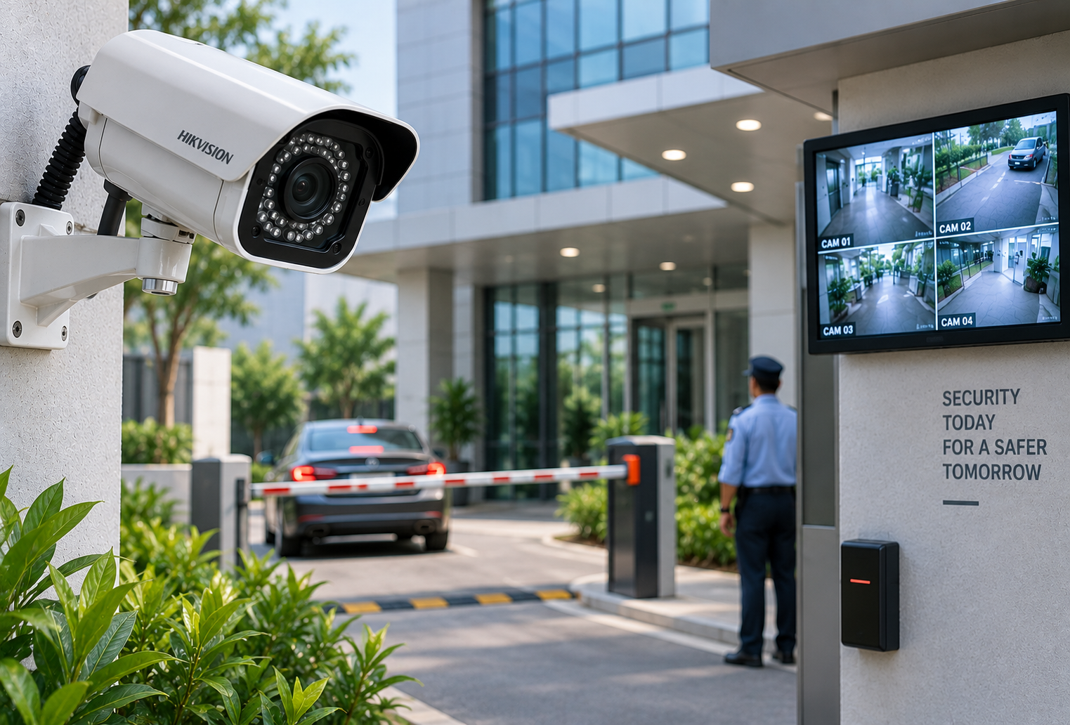 Modern Office Entrance Security Checkpoint